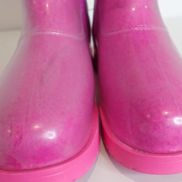 Hot Pink Fleece lined Rubber Slipper Boots - Picture 8 of 10